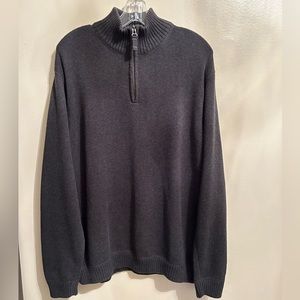 EUC Eddie Bauer Men’s Gray Mock-neck Knit Quarter Zip Sweater - Size XL